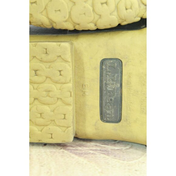 LL Bean Brown Leather Lace Up Round Toe Unlined Ankle Duck Boots Size 9 M - Picture 8 of 9